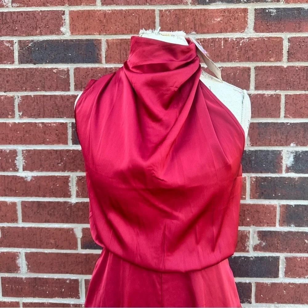 Elegant Red Halter Jumpsuit   PM5